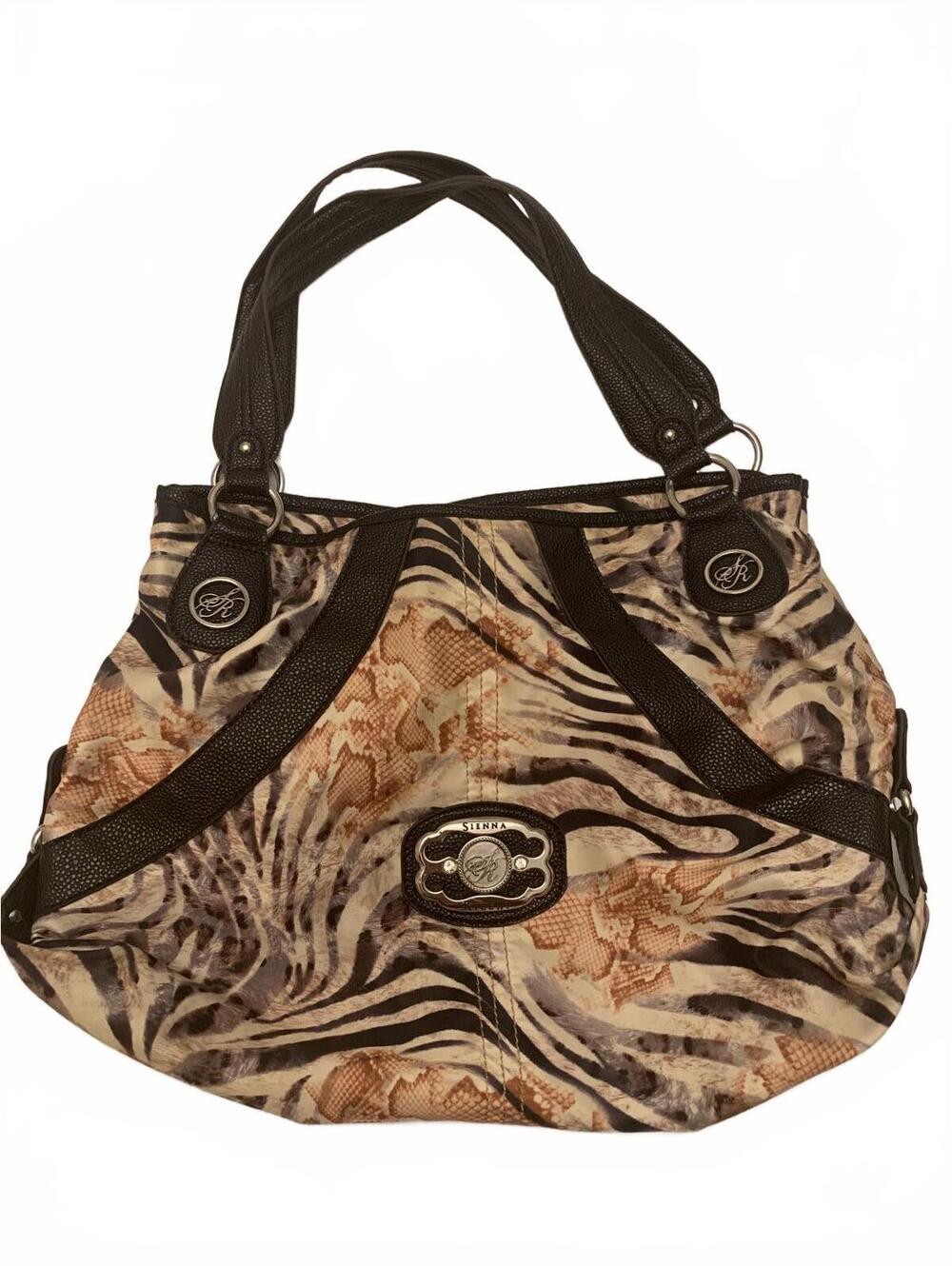 Sienna Ricchi Relic Animal Print Shoulder Bag with Black Accents